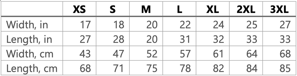 Size chart
