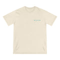 Beige t-shirt with 'BLAUW' logo on a white background