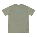 Natural organic cotton Blauw T-shirt in olive green colour on a white background