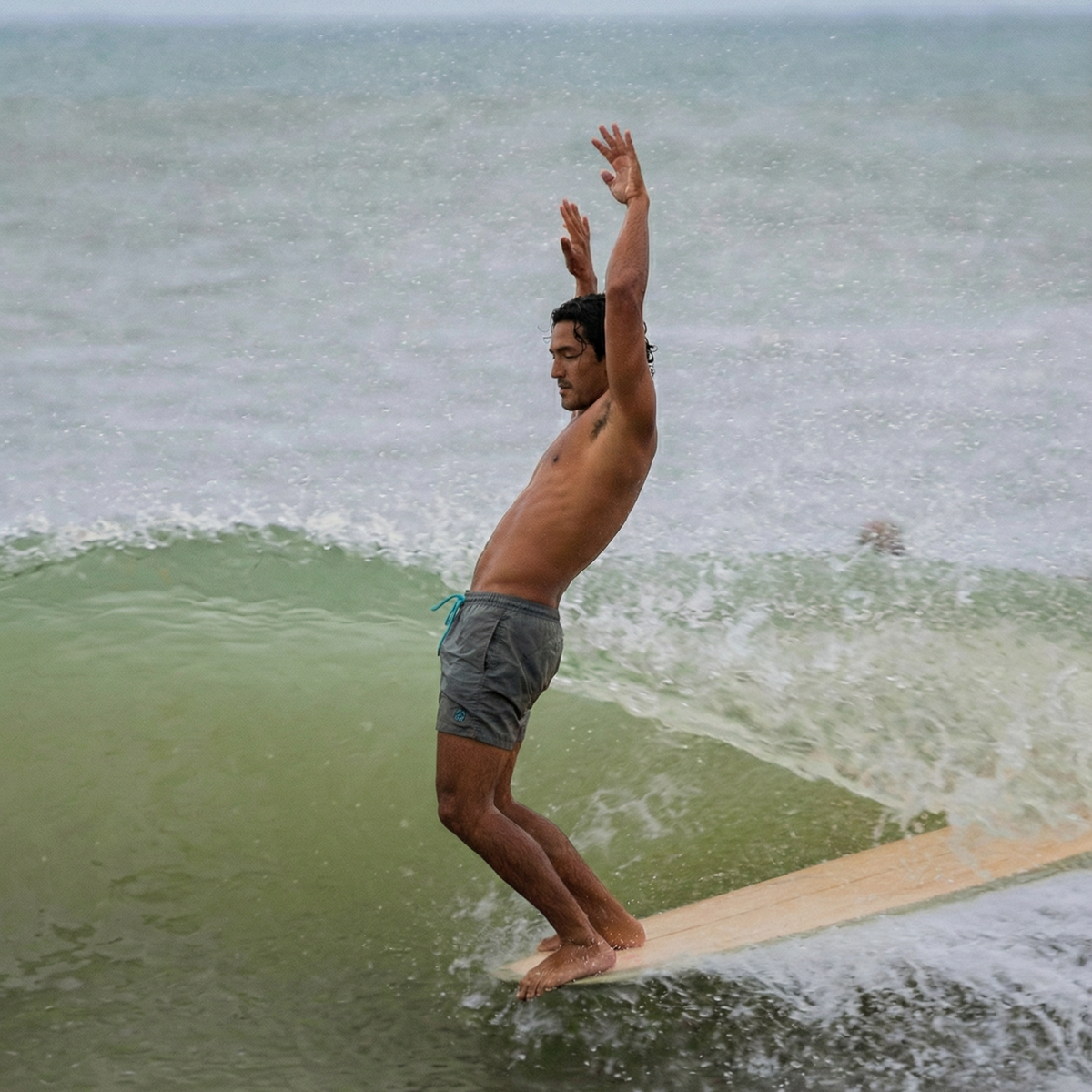 From morning surf.