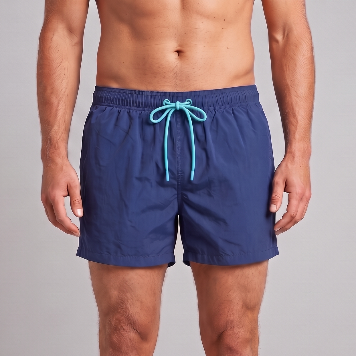 Front view of Midnight Blue Blauw Short with 5-inch inseam